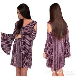 Super Comfy  Cold Shoulder Geometric Tunic